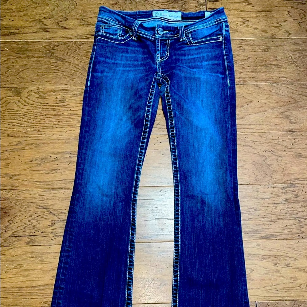 BKE 26 X 31.5 Sabrina Flare Boot Cut Stretch Denim Jean Thick Stitch